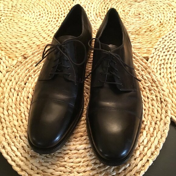 Men\'s Cole Haan Black Leather Oxford Dress Shoes with Cap Toe Design Size 13 main image 4